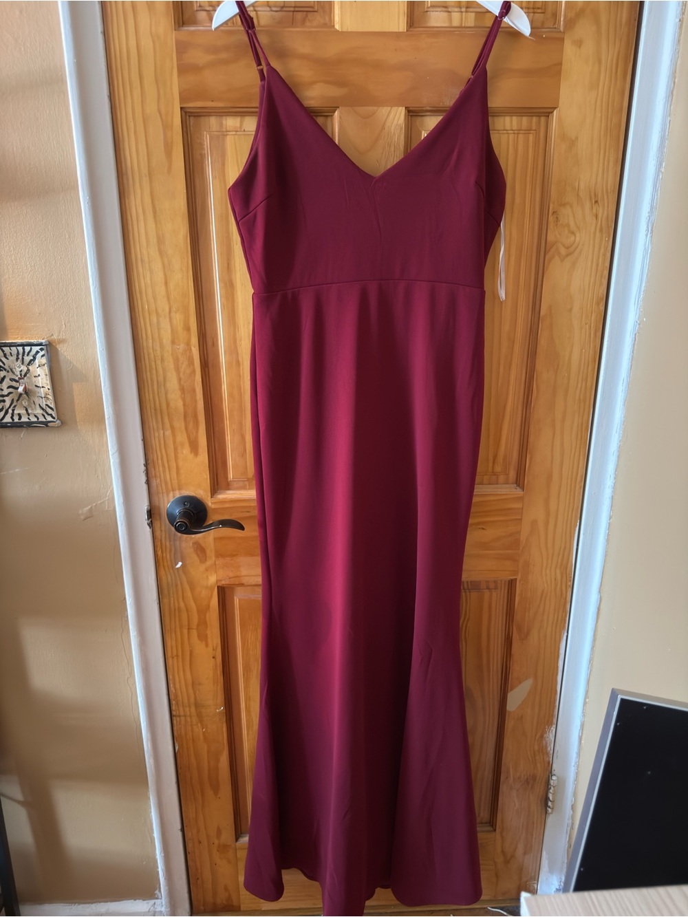 Lulu's Burgundy Spaghetti-Strap Maxi Dress